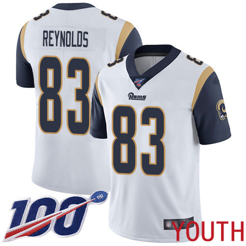 Los Angeles Rams Limited White Youth Josh Reynolds Road Jersey NFL Football #83 100th Season Vapor Untouchable